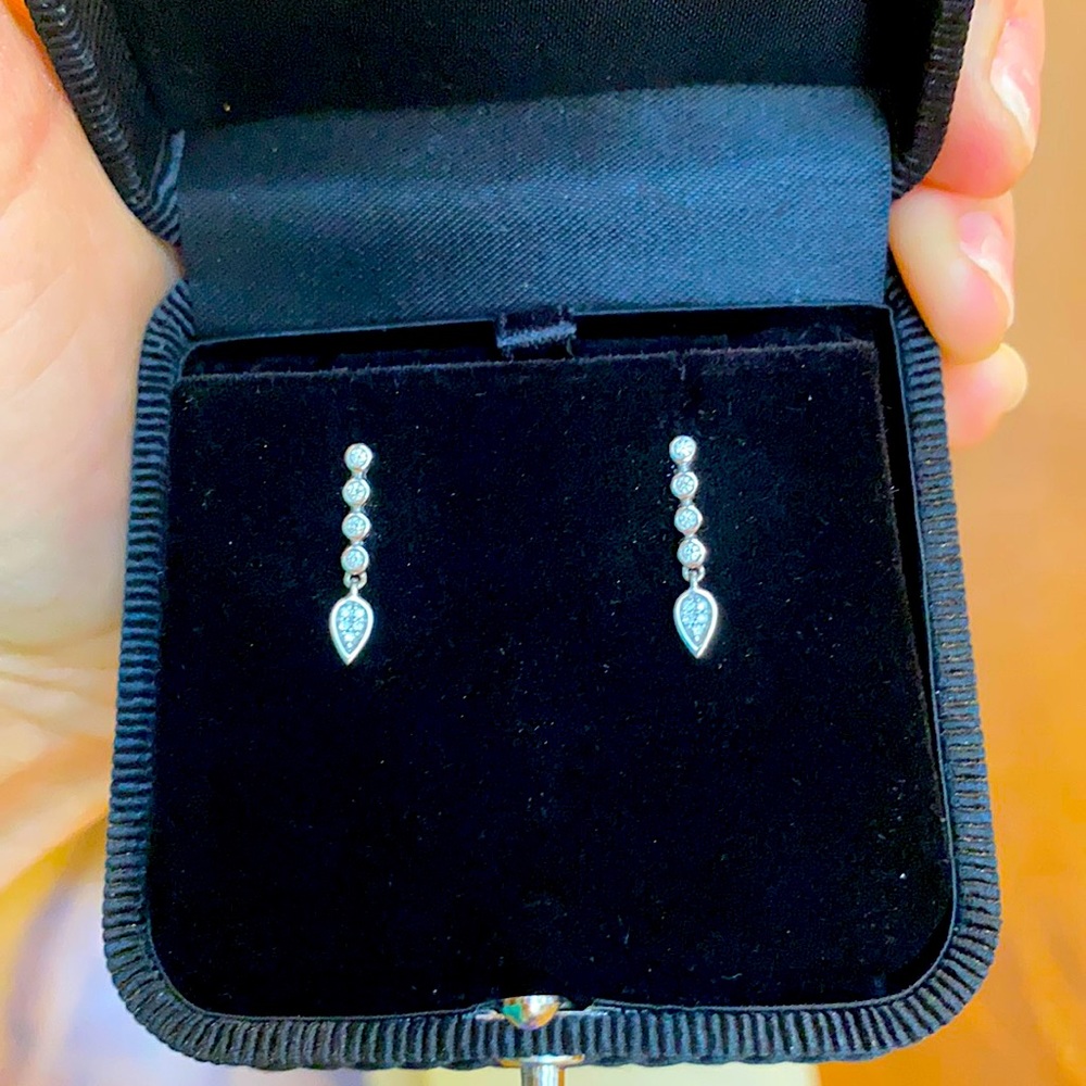 Dana Rebecca Linear Diamond Earrings White Gold